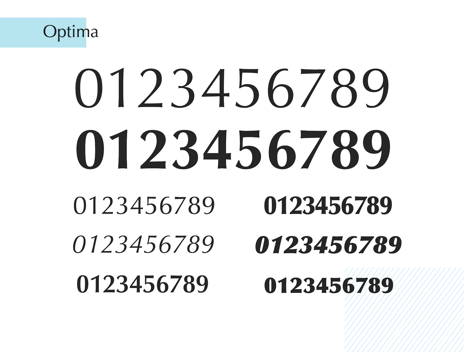 optima as great paid number font